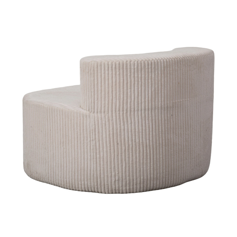 Sofa đơn vải nhung màu be nhạt có tựa lưng cong Sofa đơn vải nhung màu be nhạt có tựa lưng cong