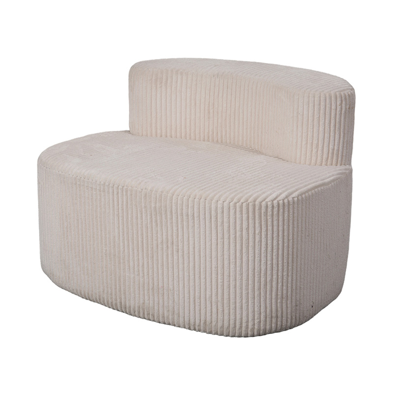 Sofa đơn vải nhung màu be nhạt có tựa lưng cong Sofa đơn vải nhung màu be nhạt có tựa lưng cong