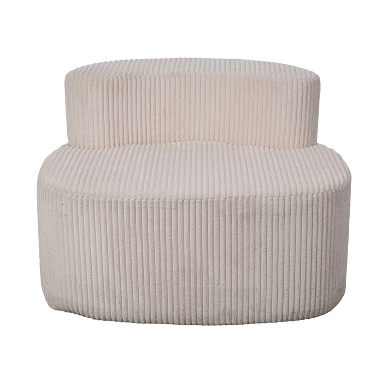Sofa đơn vải nhung màu be nhạt có tựa lưng cong Sofa đơn vải nhung màu be nhạt có tựa lưng cong