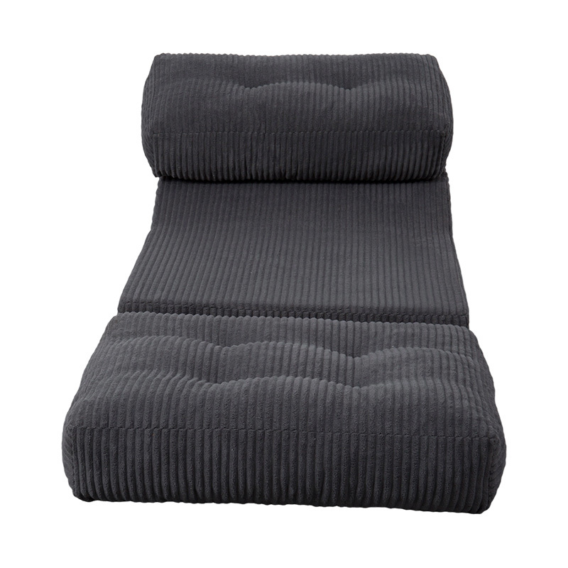 Giường sofa xốp đa chức năng có thể gập lại bằng vải nhung màu xám đậm với tựa lưng tiện dụng Giường sofa xốp đa chức năng có thể gập lại bằng vải nhung màu xám đậm với tựa lưng tiện dụng