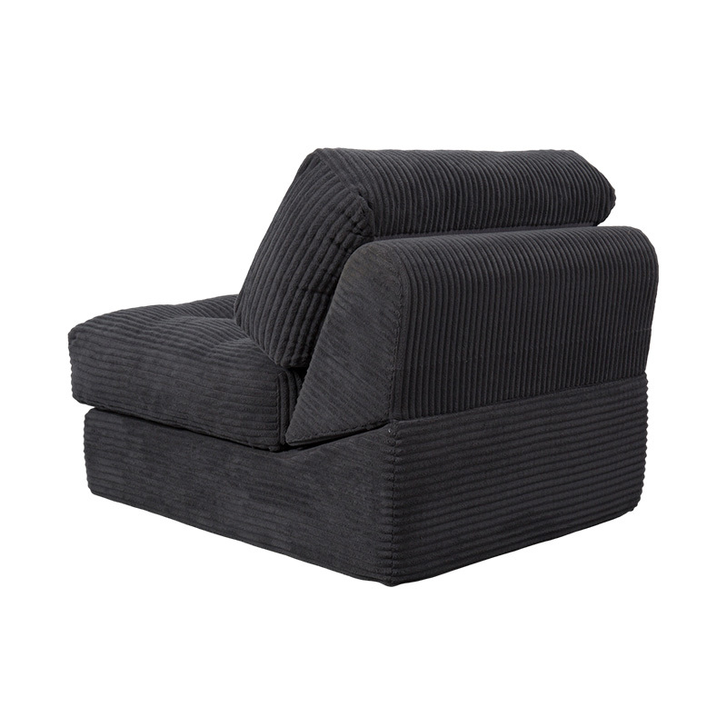 Giường sofa xốp đa chức năng có thể gập lại bằng vải nhung màu xám đậm với tựa lưng tiện dụng Giường sofa xốp đa chức năng có thể gập lại bằng vải nhung màu xám đậm với tựa lưng tiện dụng