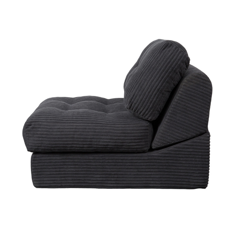 Giường sofa xốp đa chức năng có thể gập lại bằng vải nhung màu xám đậm với tựa lưng tiện dụng Giường sofa xốp đa chức năng có thể gập lại bằng vải nhung màu xám đậm với tựa lưng tiện dụng