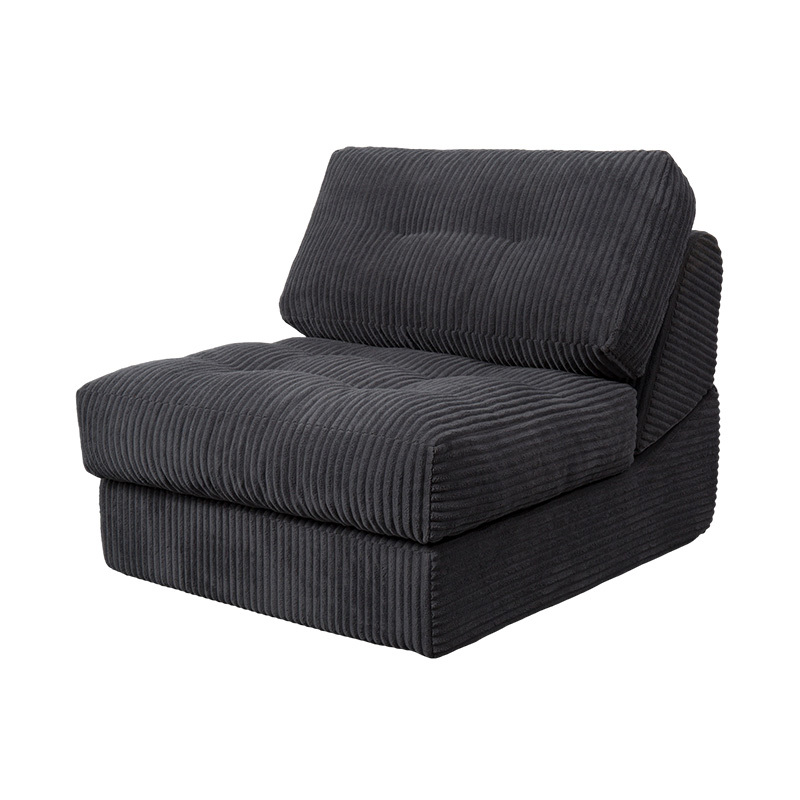 Giường sofa xốp đa chức năng có thể gập lại bằng vải nhung màu xám đậm với tựa lưng tiện dụng Giường sofa xốp đa chức năng có thể gập lại bằng vải nhung màu xám đậm với tựa lưng tiện dụng