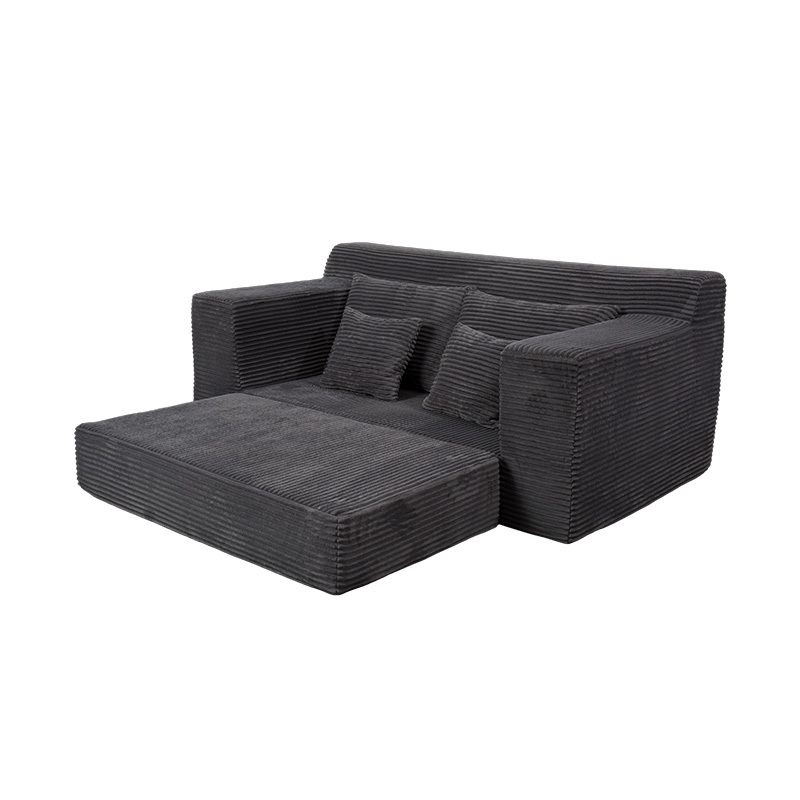 Giường sofa mô-đun có thể biến đổi bằng vải nhung màu xám đậm với nhiều đệm Giường sofa mô-đun có thể biến đổi bằng vải nhung màu xám đậm với nhiều đệm