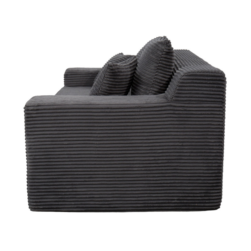 Giường sofa mô-đun có thể biến đổi bằng vải nhung màu xám đậm với nhiều đệm Giường sofa mô-đun có thể biến đổi bằng vải nhung màu xám đậm với nhiều đệm