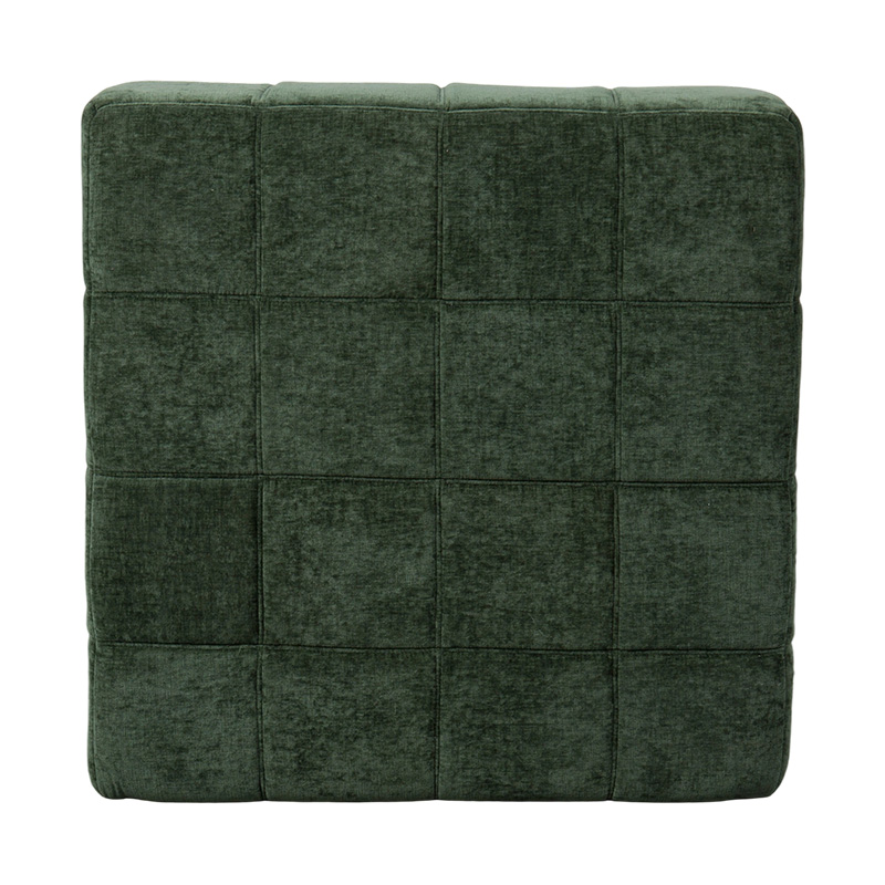 Sofa đơn cỡ lớn bằng vải nhung màu xanh ngọc lục bảo với thiết kế hình khối