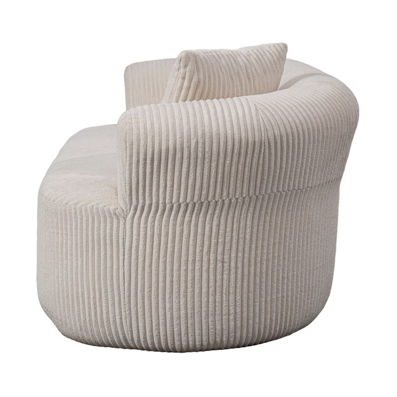 Sofa đôi bằng mút xốp bằng vải nhung màu trắng nhạt với đệm phù hợp
