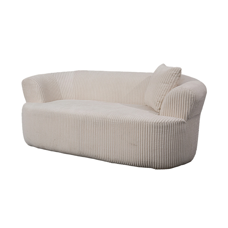 Sofa đôi bằng mút xốp bằng vải nhung màu trắng nhạt với đệm phù hợp