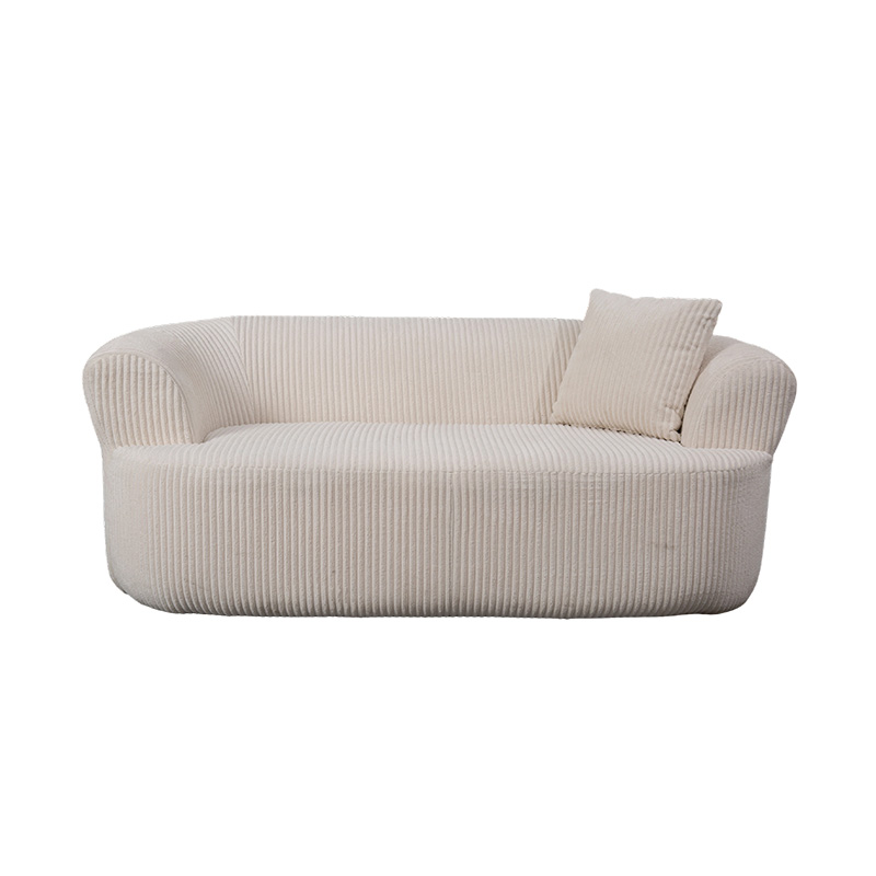 Sofa đôi bằng mút xốp bằng vải nhung màu trắng nhạt với đệm phù hợp