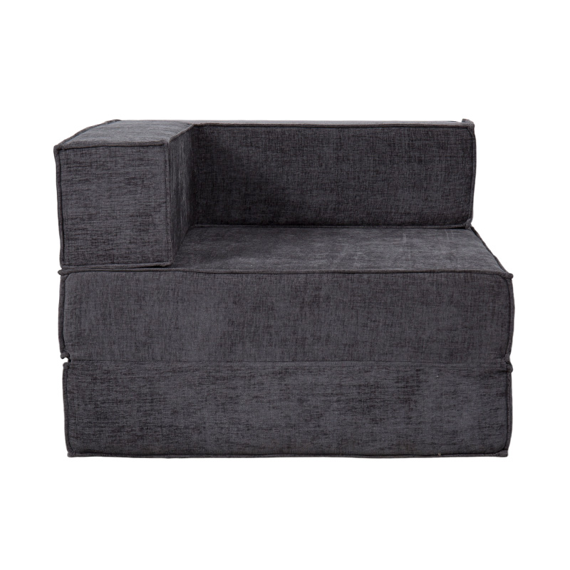 Sofa mô-đun sáng tạo bằng vải màu xám đậm, thiết kế xốp đầy đủ chức năng và có thể kết hợp tự do