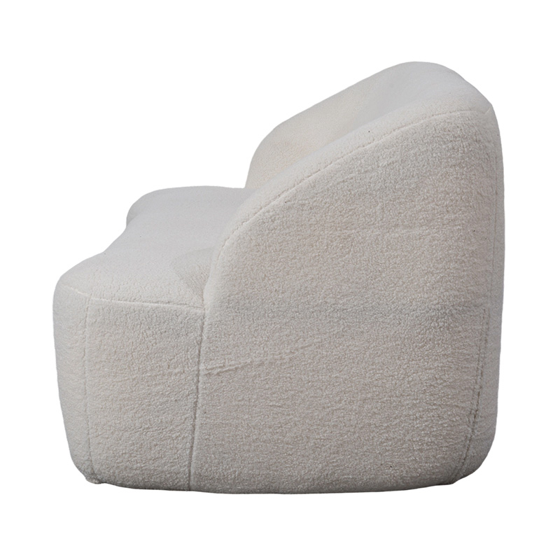 Sofa đôi hình tròn bằng vải Faux Sherpa màu kem mang lại vẻ ấm cúng Sofa đôi hình tròn bằng vải Faux Sherpa màu kem mang lại vẻ ấm cúng