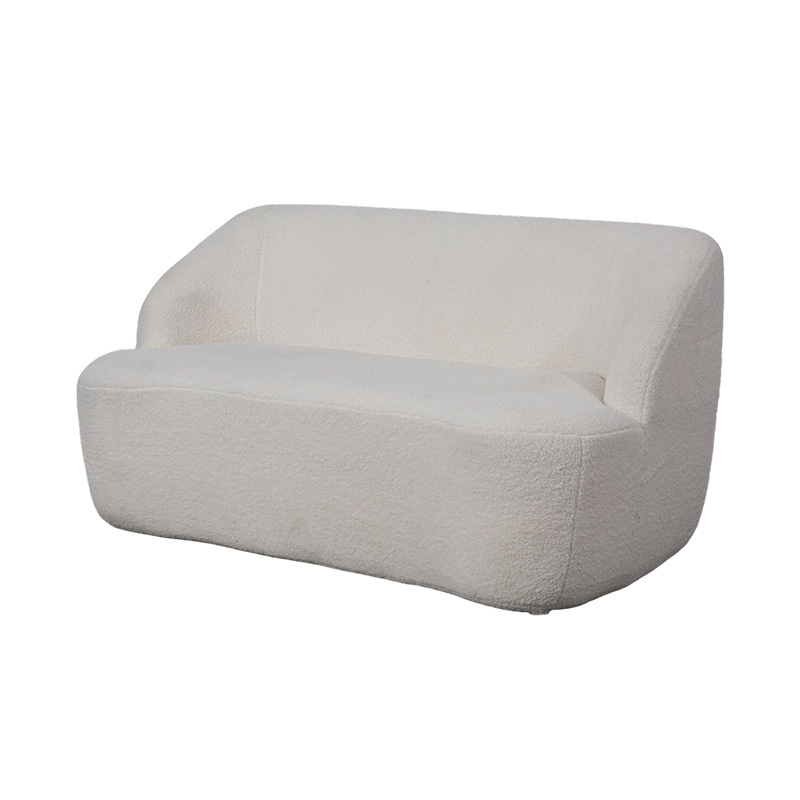 Sofa đôi hình tròn bằng vải Faux Sherpa màu kem mang lại vẻ ấm cúng Sofa đôi hình tròn bằng vải Faux Sherpa màu kem mang lại vẻ ấm cúng