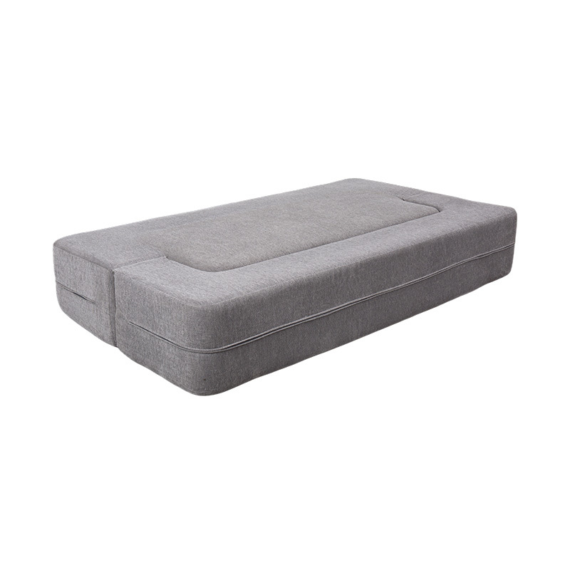 Giường sofa đa chức năng có thể chuyển đổi bằng nhung màu xám nhạt có đệm Giường sofa đa chức năng có thể chuyển đổi bằng nhung màu xám nhạt có đệm