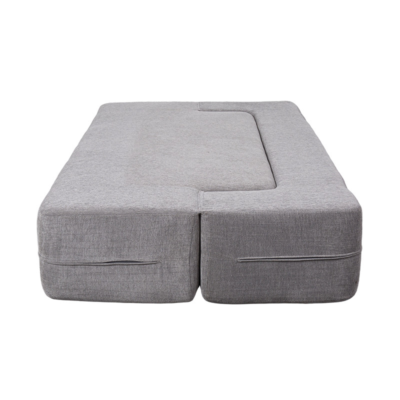 Giường sofa đa chức năng có thể chuyển đổi bằng nhung màu xám nhạt có đệm Giường sofa đa chức năng có thể chuyển đổi bằng nhung màu xám nhạt có đệm