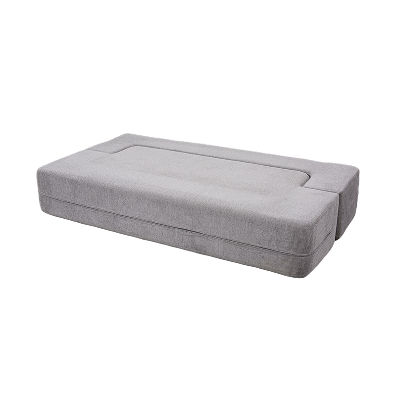 Giường sofa đa chức năng có thể chuyển đổi bằng nhung màu xám nhạt có đệm Giường sofa đa chức năng có thể chuyển đổi bằng nhung màu xám nhạt có đệm