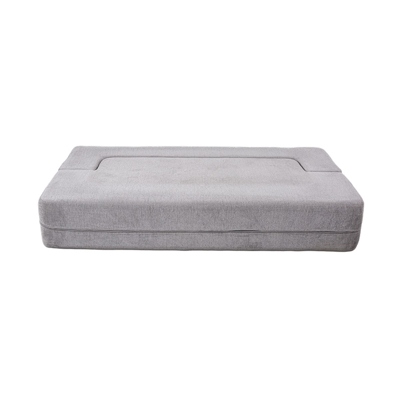 Giường sofa đa chức năng có thể chuyển đổi bằng nhung màu xám nhạt có đệm Giường sofa đa chức năng có thể chuyển đổi bằng nhung màu xám nhạt có đệm