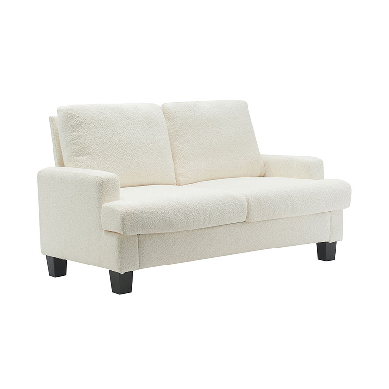 Sofa vải nhung trắng hiện đại