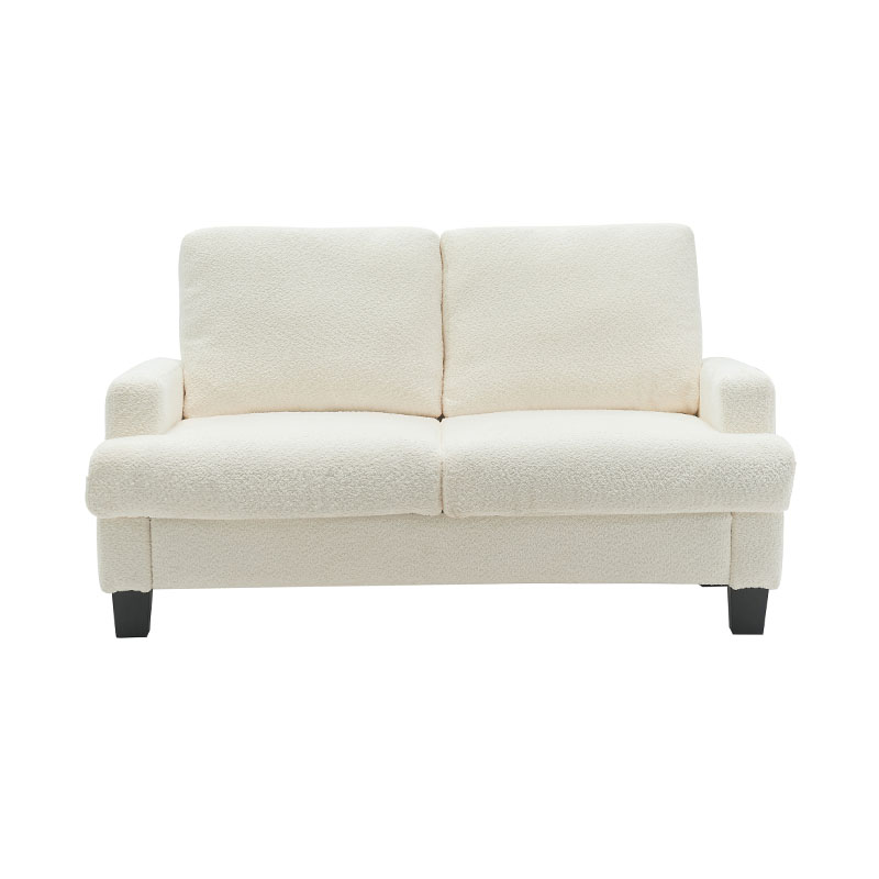 Sofa vải nhung trắng hiện đại