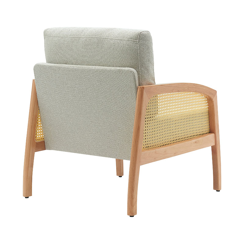 Sofa vải lanh có tay vịn bằng mây