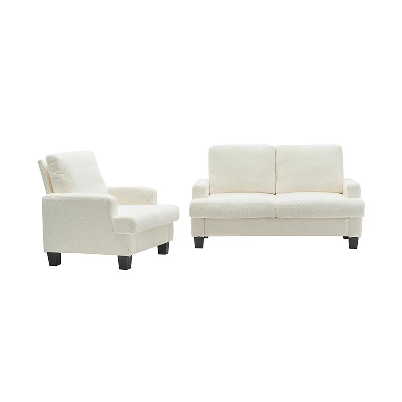Sofa vải nhung trắng hiện đại